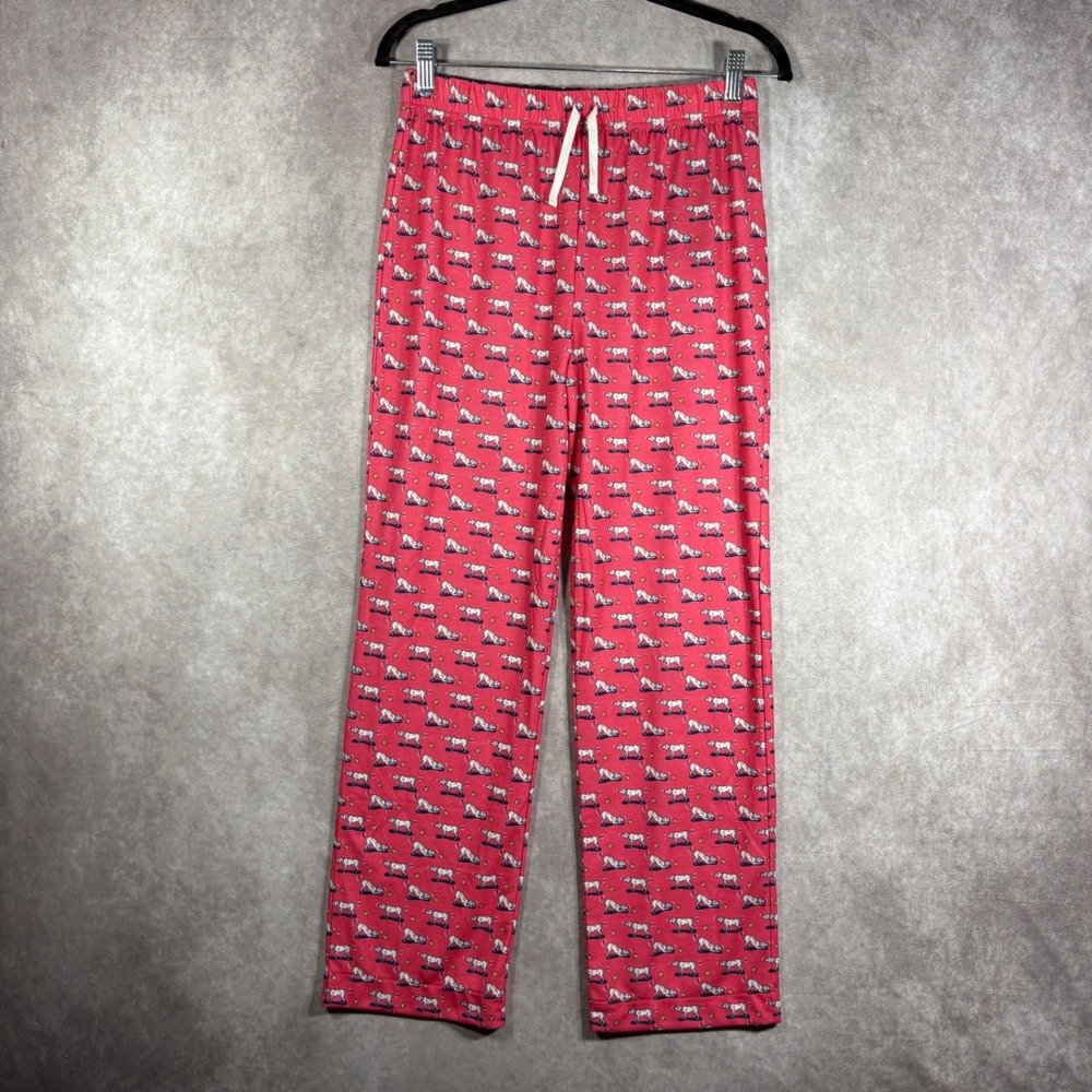 Vineyard Vines Sleep Pants Kids Large 16 Red Play Fetch Dog Graphic Lounge NEW